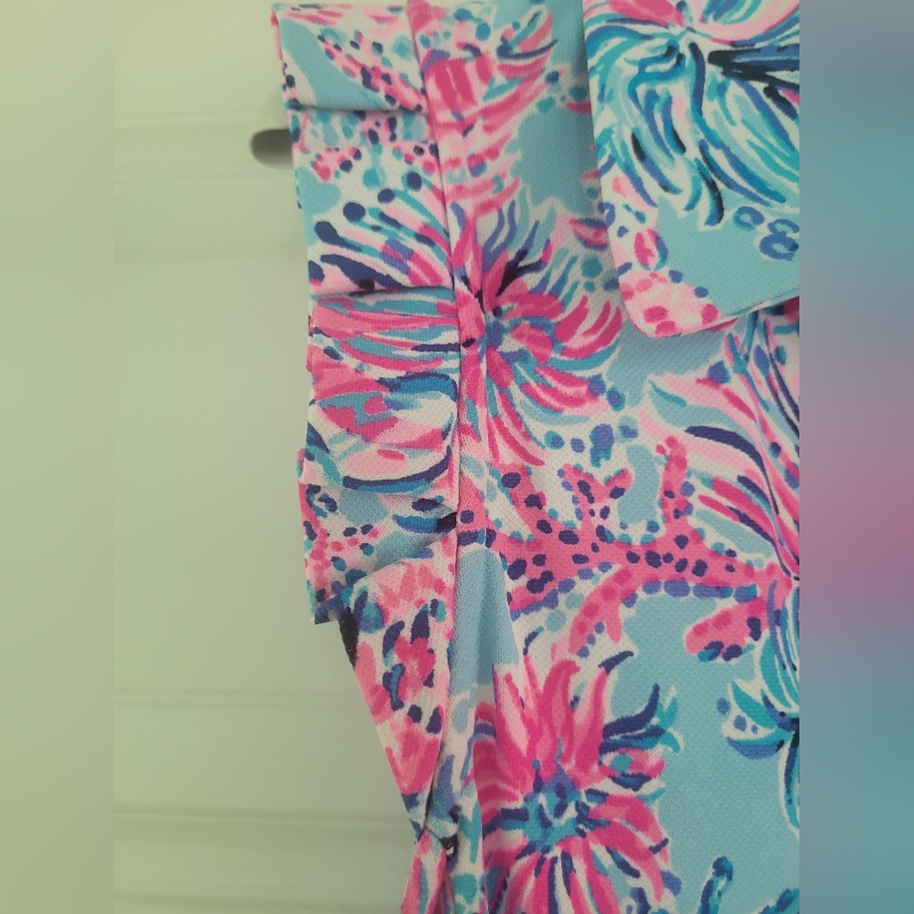 Lilly Pulitzer Luxletic Dress in Blue and Pink Floral - Picture 6 of 12